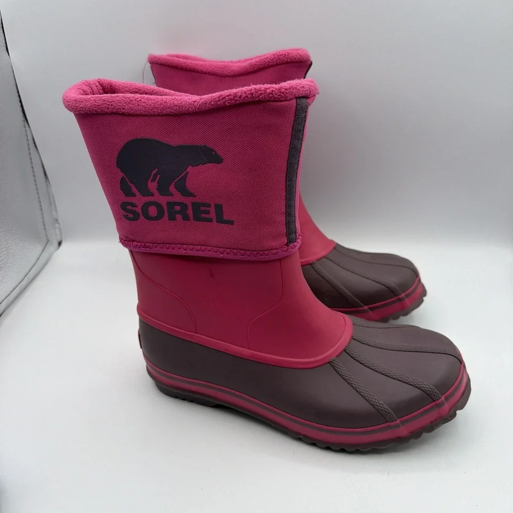 Sorel Rainbou Girl Kid's Waterproof Rain Boots Size 6 Pink